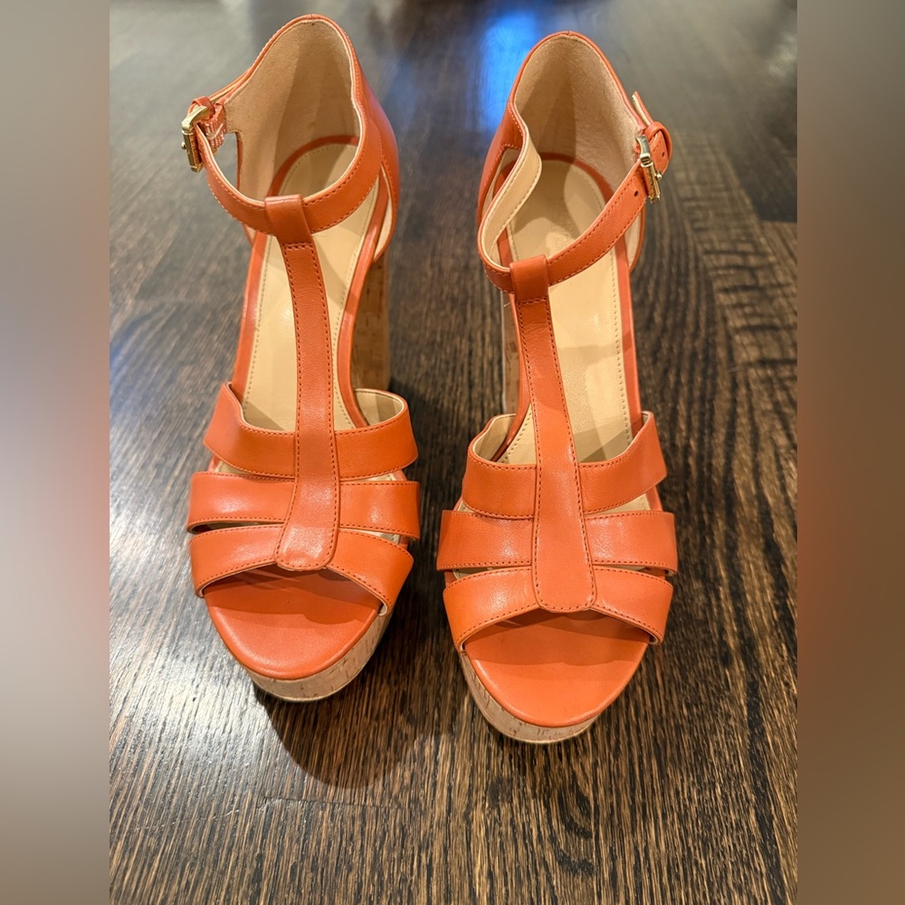 Michael Kors Orange Strappy Platform Sandals